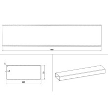 Hob accessory ELECTROLUX Pipe rectangular shape (220x90), 1m