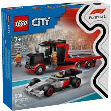 LEGO CITY 60493 F1 demonstracinis sunkvežimis su Audi F1 lenktyniniu automobiliu