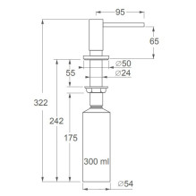 Priedai ISE Soap Dispenser - Brushed Steel