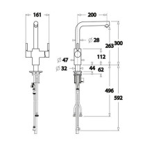 Faucet ISE L-shape 3N1 Tap Brushed Steel 3N1BS Faucet ISE L-shape 3N1 Tap Brushed Steel 3N1BS