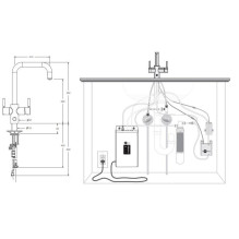 Maišytuvas ISE U-shape 4N1 Tap Brushed Steel 4N1UBR