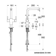 Maišytuvas ISE L-shape 4N1 Tap Brushed Steel 4N1LBS