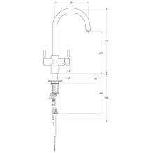 Maišytuvas ISE J-shape 4N1 Tap Brushed Copper 4N1JBCU Maišytuvas ISE J-shape 4N1 Tap Brushed Copper 4N1JBCU