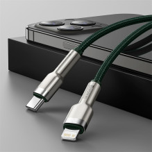 Baseus Cafule PD 20W USB-C - Lightning Cable with Metal Tips 2m - Green