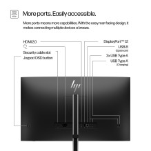 LCD Monitor, HP, 27 ", 2560 x 1440 pixels, Quad HD, Native aspect ratio 16:9, LCD, Flat, 9D9S0A9
