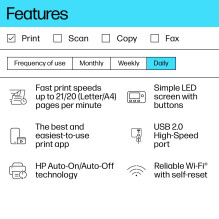 Laser Printer, HP, LaserJet M110w, USB 2.0, Bluetooth, WiFi, 7MD66F