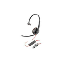 Aussies - HP Poly Blackwire 3210 Dynamic EQ, Lightweight, Inline Controls, Black