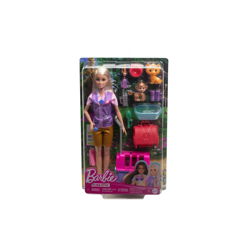 Žaislas - Barbie Tu Gali Būti Bet Kas Gyvūnų Išgelbėjimo Žaidimų Rinkinys (Mattel, veterinaras, priedai)
