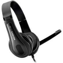 CANYON PC headset HSC-1 PC Mic Flat 2m Black