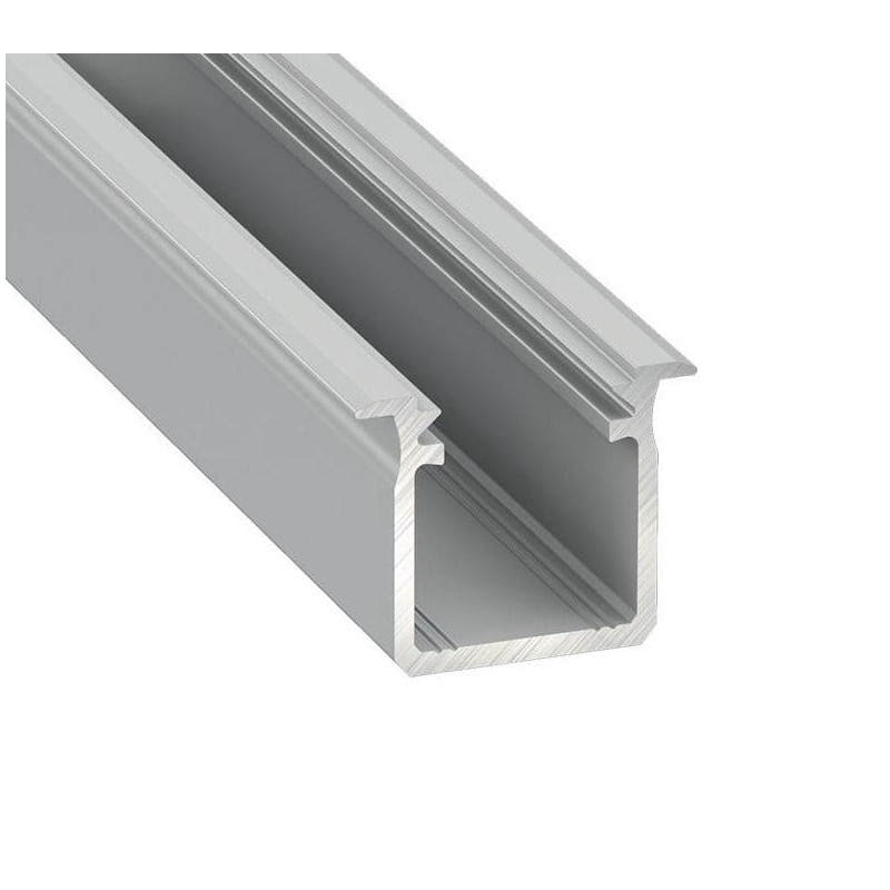 Aluminum recessed profile for Lumines LED strips (gray, recessed, 2m)