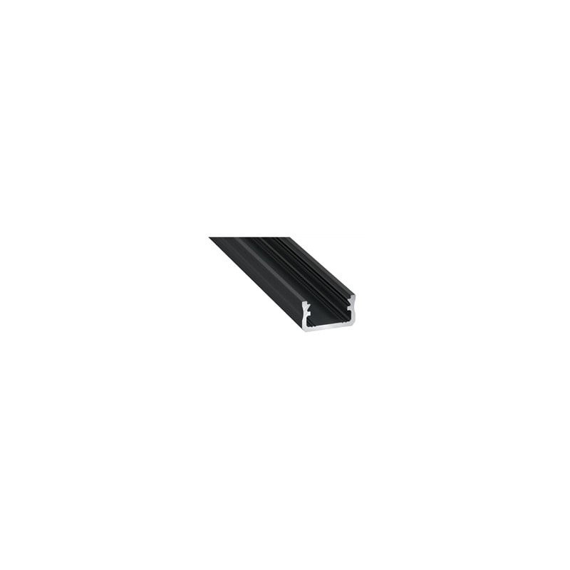 Aluminum profile for Lumines LED strips A (black, anodized, 3m)