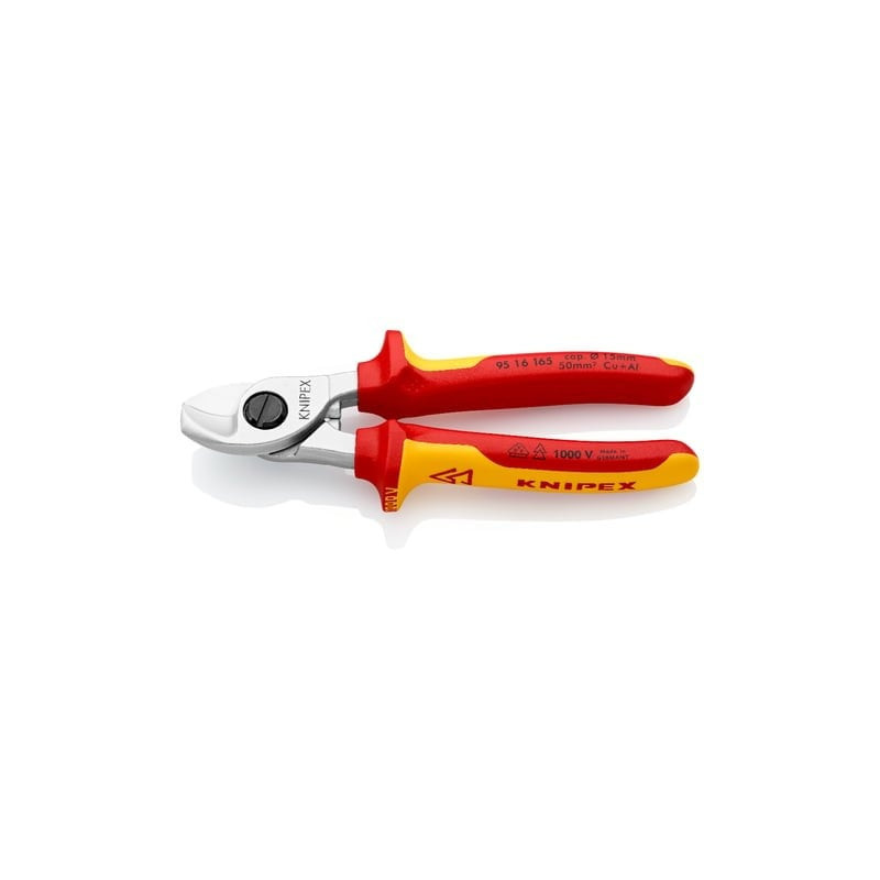 Insulated pliers for electric cable KNIPEX 9516165 (Ø15mm / 50mm2, 165mm, 1000V)