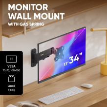 TV SET ACC WALL MOUNT / 13-34" / BLACK G120-B ONKRON
