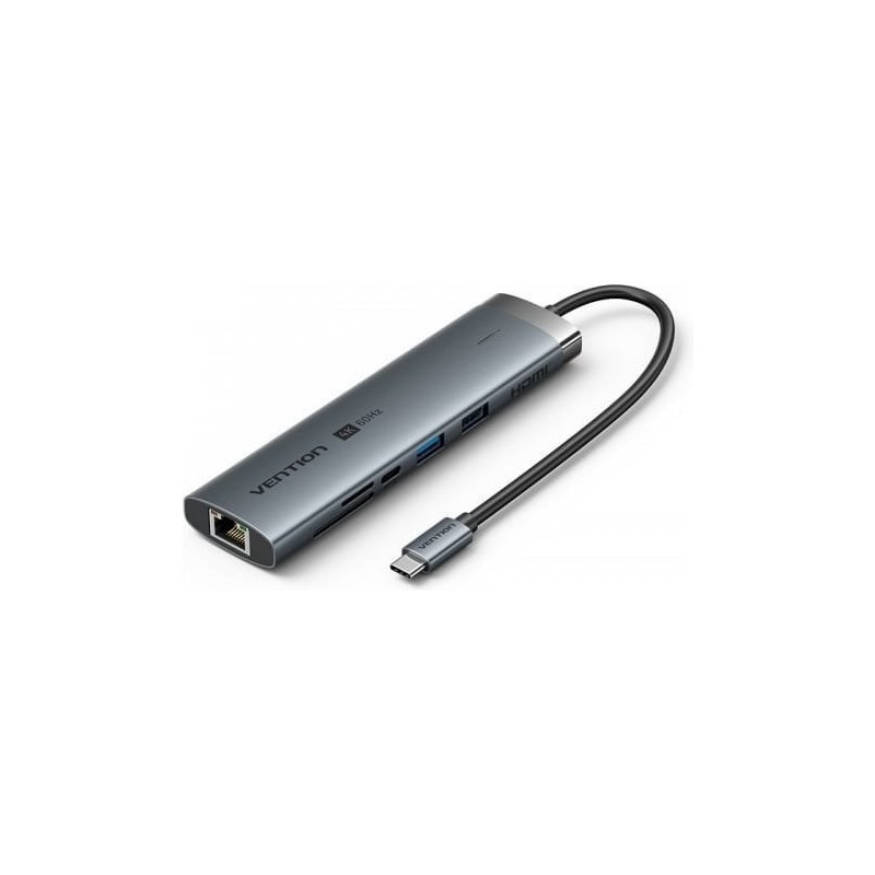 Dokavimo stotis - Vention USB-C 9-in-1 4K 60Hz 100W dokavimo stotis