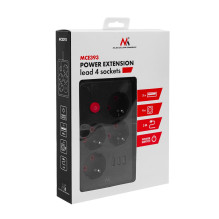 Galia - Pratęsimo laidas - Maclean MCE393 4-jungčių 3xUSB 2500W 3m Juodas