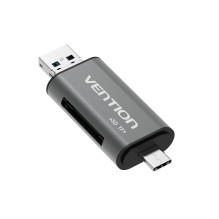 Memory Card Reader - Vention USB3.0 Multifunctional Card Reader 5000 Mbit/s Gray Metal