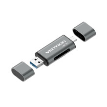 Memory Card Reader - Vention USB3.0 Multifunctional Card Reader 5000 Mbit/s Gray Metal