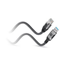 Tinklo kabelis - TECHly ICOC U3A-RJ45-010 Cat6 F / UTP 1m Juodas, Sidabrinis