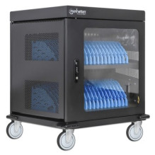 Manhattan Laptop Charging Cart / Trolley via AC Adapter (EU) 32-bay, Install device's AC Adapter (power cables) into uni