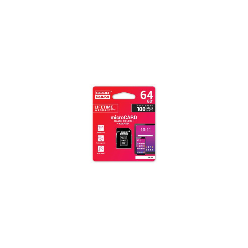 Goodram 64GB microSDXC class 10 UHS I + Adapter
