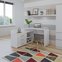 Topeshop DANY BIEL KPL kompiuterio stalas, baltas