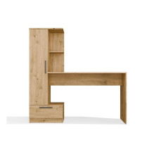 COSMO Oak Artisan Desk + Bookcase Set