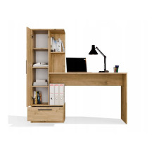 COSMO Oak Artisan Desk + Bookcase Set