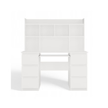 KUBA Desk Set + Extension Piece, White