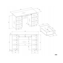 KUBA Desk Set + Extension Piece, White