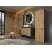 Topeshop NEL 2K DD ANT / ART KP bathroom storage cabinet Graphite, Oak Topeshop NEL 2K DD ANT / ART KP bathroom storage cabinet Graphite, Oak