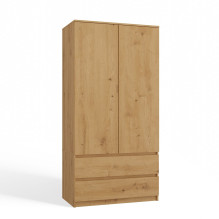 Topeshop SZAFA MALWA ART bedroom wardrobe / closet 5 shelves 2 door(s) Oak