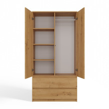 Topeshop SZAFA MALWA ART bedroom wardrobe / closet 5 shelves 2 door(s) Oak