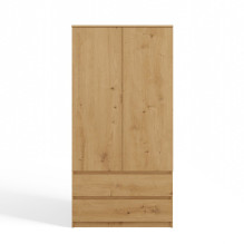 Topeshop SZAFA MALWA ART bedroom wardrobe / closet 5 shelves 2 door(s) Oak