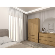 Topeshop SZAFA MALWA ART bedroom wardrobe / closet 5 shelves 2 door(s) Oak