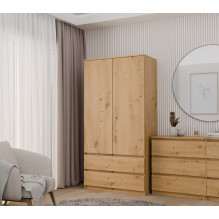 Topeshop SZAFA MALWA ART bedroom wardrobe / closet 5 shelves 2 door(s) Oak