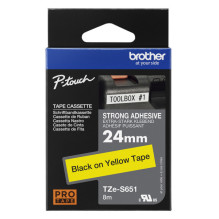 Brother Ribbon TZE-S651 / TZES651 Black on Yellow Brother Ribbon TZE-S651 / TZES651 Black on Yellow