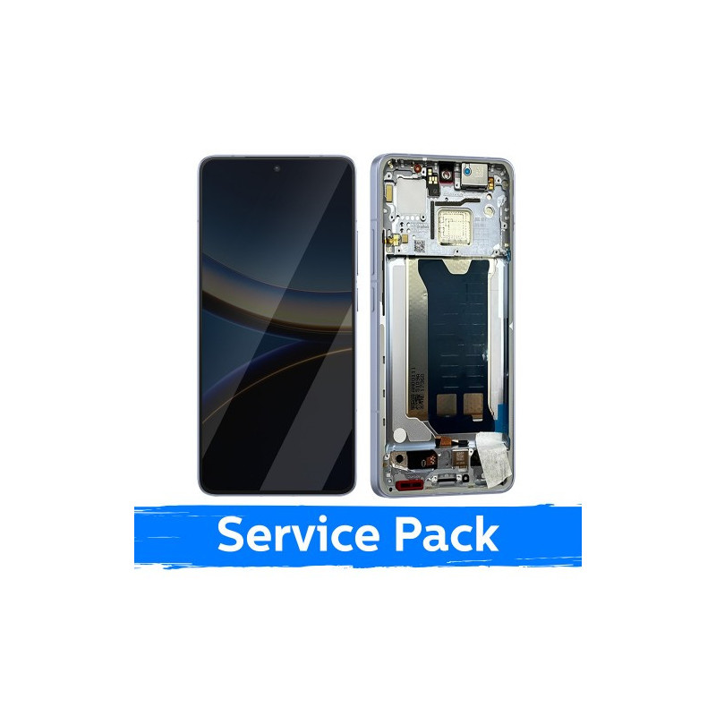 Ekranas skirtas Xiaomi Poco F7 Pro 5G su rėmeliu / Blue / (Service Pack)