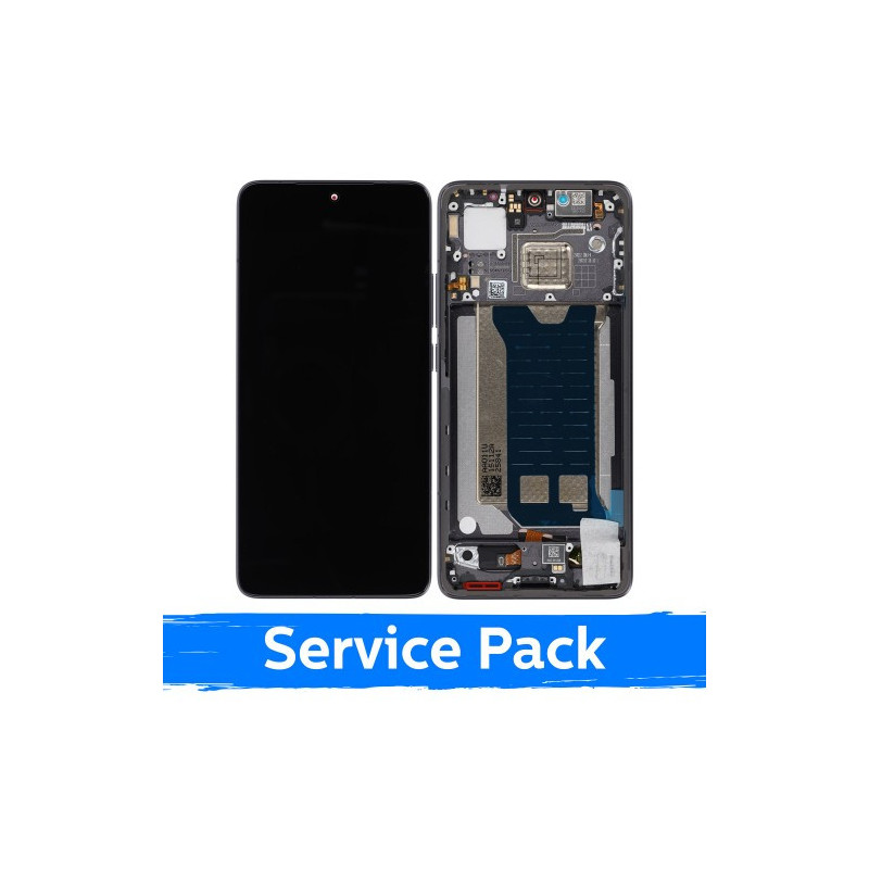 Ekranas skirtas Xiaomi Poco F7 Pro 5G su rėmeliu / Black / (Service Pack)