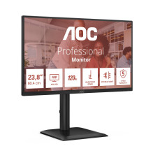 LCD Monitor, AOC, 60.5 cm (23.8"), 1920 x 1080 pixels, Full HD, Native aspect ratio 16:9, LED, Flat, 24E4U