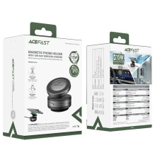 Acefast E29 Magnetic Holder with Wireless Charger with Suction Cup for Dashboard / Windshield - Black