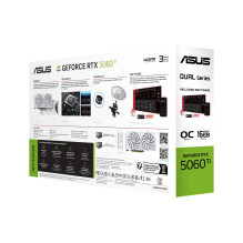 Graphics Card, ASUS, NVIDIA, GeForce RTX 5060 Ti, 16 GB, GDDR7, 128 bit, PCI Express 5.0, Active, DUAL-RTX5060TI-O16G-WH