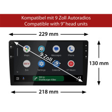 Ramka radiowa 9 cali Citroen / Fiat / Peugeot (2011-2014) czarna 381094-91-1
