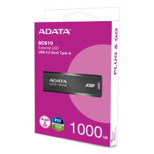 Išorinis SSD, ADATA, skaitymo greitis 550 MB/s, rašymo greitis 500 MB/s, 1000 GB, SC610-1000G-CBK / RD, SC610-1000G-CBK 