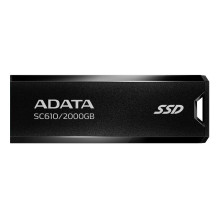 Išorinis SSD, ADATA, SC610, 2TB, USB 3.2, Rašymo greitis 500 MB/s, Skaitymo greitis 550 MB/s, SC610-2000G-CBK / RD