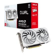 Vaizdo plokštė, ASUS, AMD, Radeon RX 9060 XT, 16 GB, GDDR6, PCI Express 5.0, aktyvus, DUAL-RX9060XT-16G-WH
