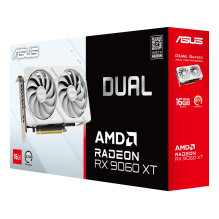 Graphics Card, ASUS, AMD, Radeon RX 9060 XT, 16 GB, GDDR6, PCI Express 5.0, Active, DUAL-RX9060XT-16G-WH