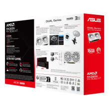 Vaizdo plokštė, ASUS, AMD, Radeon RX 9060 XT, 16 GB, GDDR6, PCI Express 5.0, aktyvus, DUAL-RX9060XT-16G-WH
