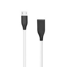 Silicone cable USB-Micro USB (white, 1m)