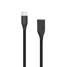 Silicone cable USB-Micro USB (black, 1m)