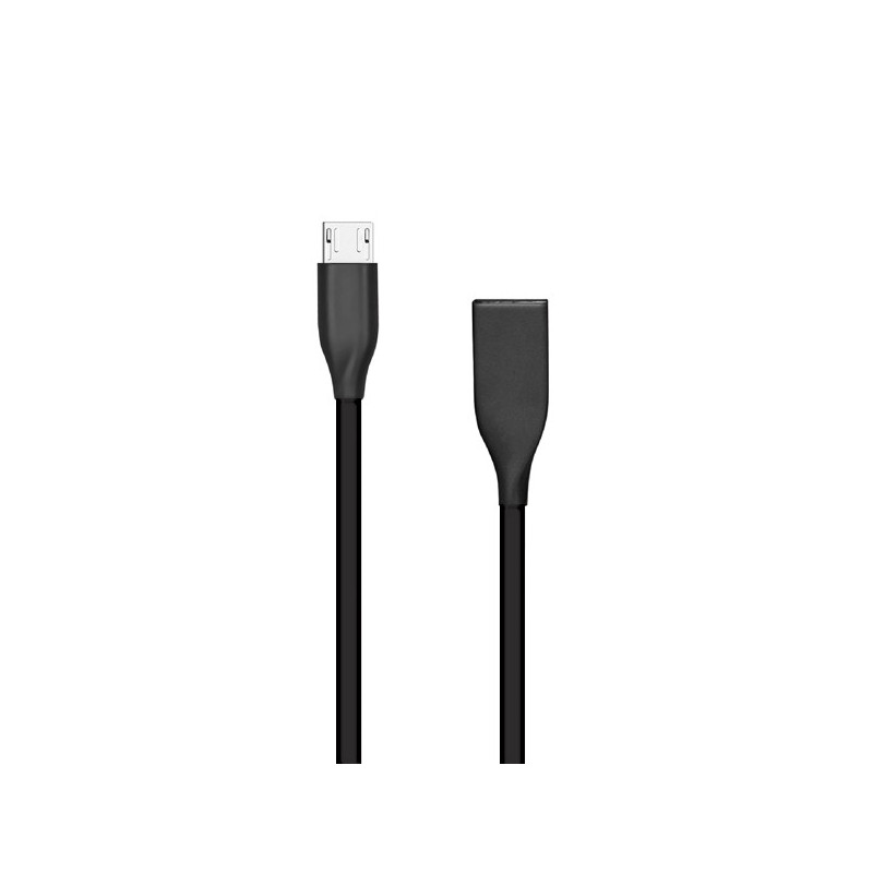 Silikoninis kabelis USB-Micro USB (juodas,2m)